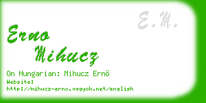 erno mihucz business card